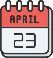 23 April Minimal Design Badge vector