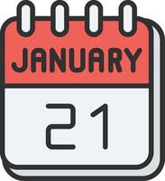 21 January Color Block Badge vector