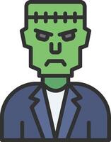 Frankenstein Stylized Flat Drawing vector