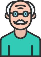 Elder People Monotone Sketch Design vector