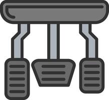 Car Pedals Color Stroke Symbol vector
