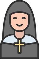 Nun Color Stroke Symbol vector