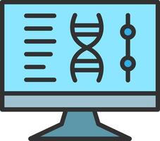 Dna computing Iconic Line Form vector