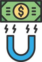 Money Magnet Color Stroke Symbol vector