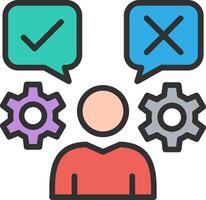 Decision Making Iconic Line Form vector