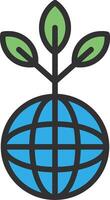 Green Planet Futuristic App Badge vector