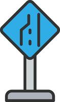 End Of Additional Lane UX Focused Shape vector