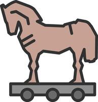 Trojan Horse Digital Outline Piece vector