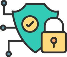 Security Outlined Line Artwork vector