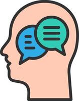 Inner Dialogue Digital Outline Piece vector