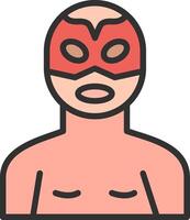 Wrestler Solid Fill Symbol vector