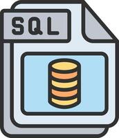 SQL Shadowed Flat Design vector