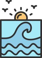 Ocean Interface Line Graphic vector