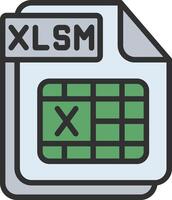 XLSM Monotone Sketch Design vector