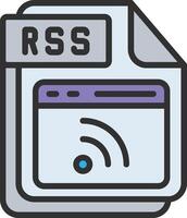 RSS Monotone Sketch Design vector