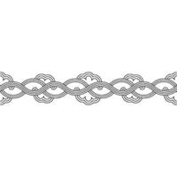 Minimalist Decorative Border with Cloud Motif in Black and White. vector