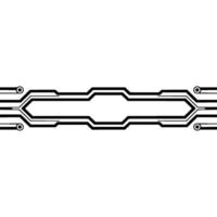 Minimalist Circuit Board Element on White Background. vector