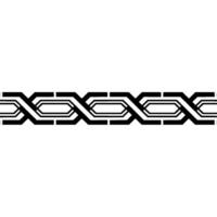 Geometric Chain Border Black White Minimalist Pattern. vector