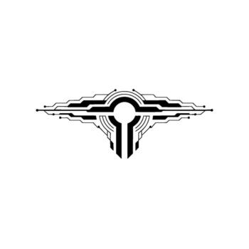 TechInspired Decorative Element, Minimalist Circuitry. vector