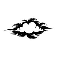 Abstract Black Cloud Silhouette on White Background. vector