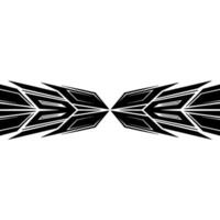 Geometric Abstract Black Ornament on White, Symmetrical. vector