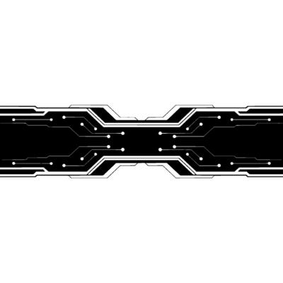 Futuristic Circuit Board Banner Black White Tech.