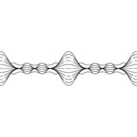 Abstract Soundwave Minimalist Line Art on White Background. vector