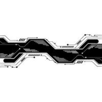 Abstract Tech Circuitry Black and White Digital. vector
