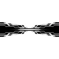 Futuristic Tech Banner Black White Abstract. vector