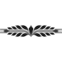 Art Deco Foliage Border , Symmetrical Decorative Element. vector