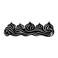 Abstract Black White Ornament Stylized Waves Domes. vector