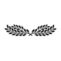 Elegant Laurel Wreath Black and White Silhouette. vector