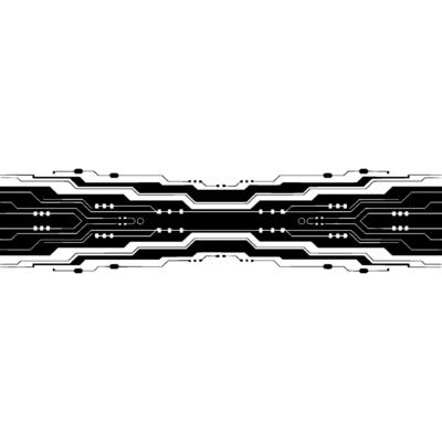 Tech Circuit Board Element on White Background.