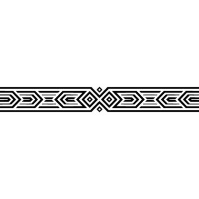 Geometric Border on White, Black and White Ornament.