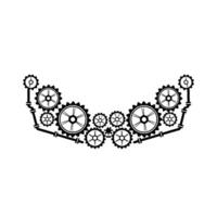 Mechanical Gear Arrangement in Black and White, Modern Tech Illustration. vector