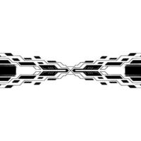 Futuristic Tech Border Geometric Grayscale. vector