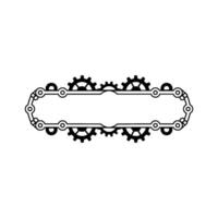 Steampunk Gears and Chain Frame Illustration. vector