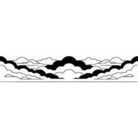 Minimalist Black and White Cloudscape Illustration. vector