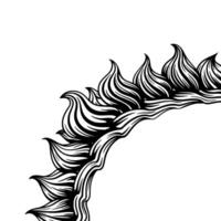Abstract Black White Swirls Element. vector