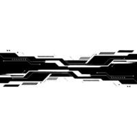 Futuristic Technology Background Geometric Circuitry in Black White. vector