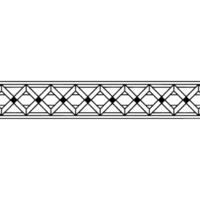 Geometric Art Deco Border Pattern on White Background. vector