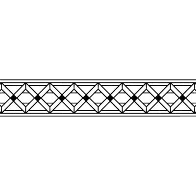 Geometric Art Deco Border Pattern on White Background.