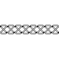 Intertwined Geometric Border , Black White, Abstract Pattern. vector