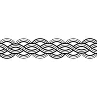 Abstract Woven Pattern Border in Black White, Minimalist. vector