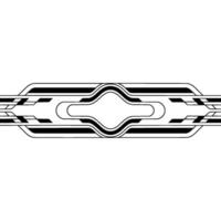 Futuristic Geometric Black and White Abstract Border. vector