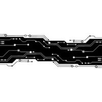 Tech Abstract Circuit Board with Glowing Dots. vector
