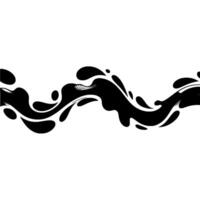 Black Flowing Abstract Wave on White Background. vector