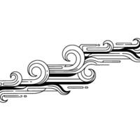 Abstract Line Art Swirls Flowing Element on White. vector