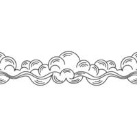 Elegant Minimalist Cloud Border Line Art on Gradient Background. vector