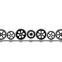 Cogwheel Mechanism Illustration Abstract Gear on Gradient Background. vector